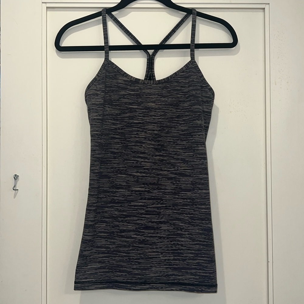 Lululemon Size 8 Grey & Black Tank
